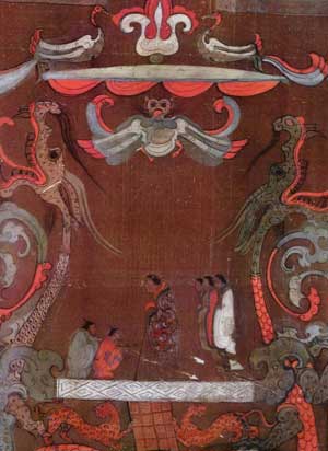 Illustration 4. Mawangdui, Han tomb no. 1, detail of coloured painting on silk (<i>bohua</i>).