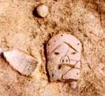 Pottery pig-faced mask found at the Beifudi neolithic site