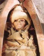 Well preserved female mummy 
from the Xiaohe cemetery at Lop Nur, Xinjiang