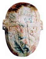 Jade face cover unearthed at the Yue aristocrats 
cemetery in Hongshan, Wuxi