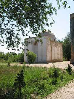 Photograph showing left sepulchre at the Tughluq Tomur Khan mazar in Huocheng in 2004.